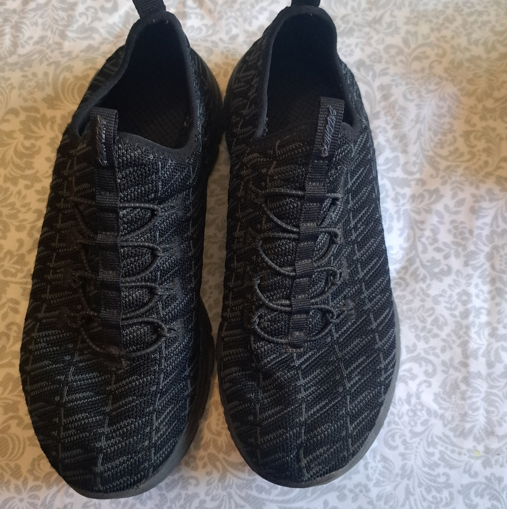 Skechers Black Knit Sneakers